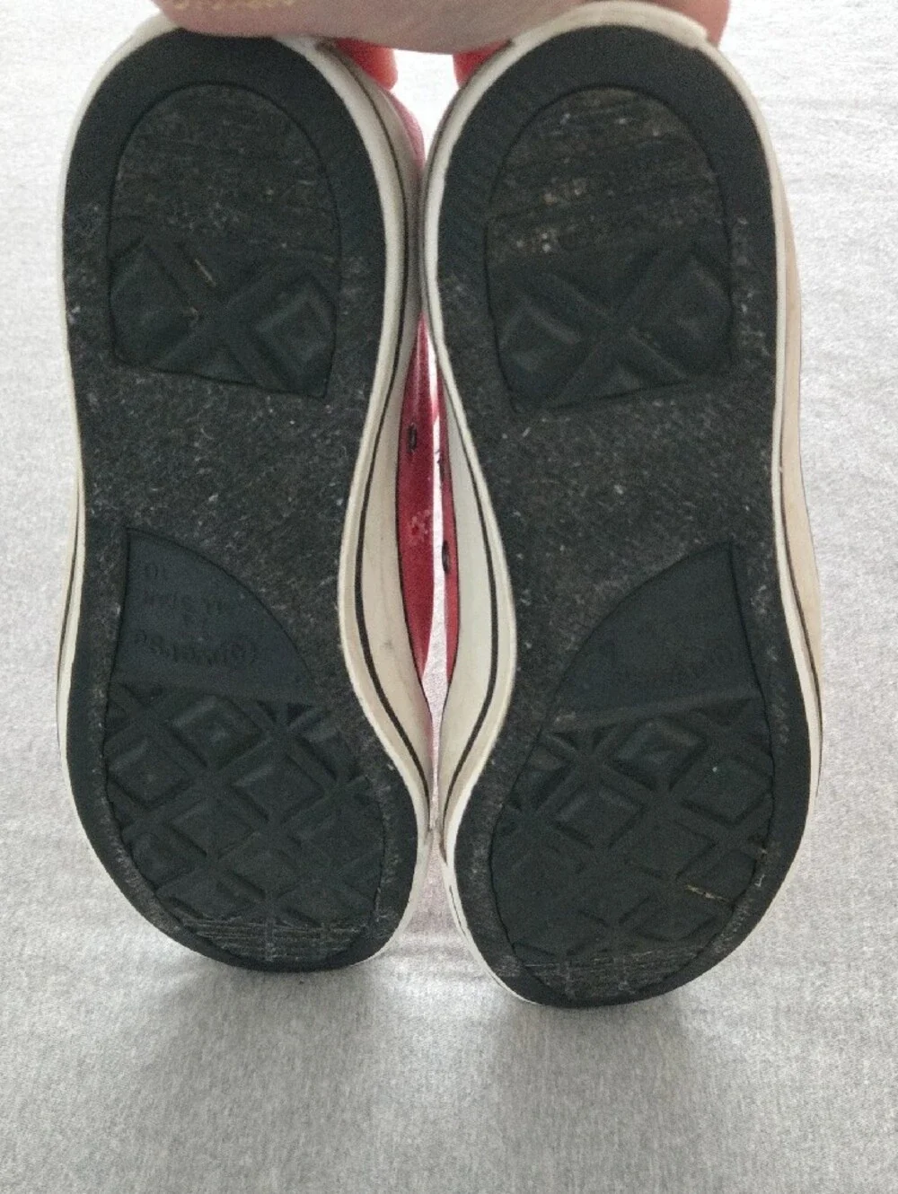 Converse Distressed Red Low Top Sneakers with White Laces